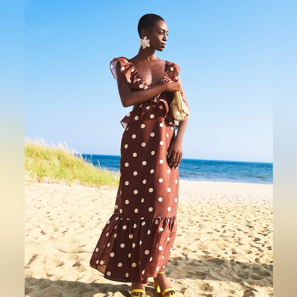 SIR Brown and White Polka Dot Dress